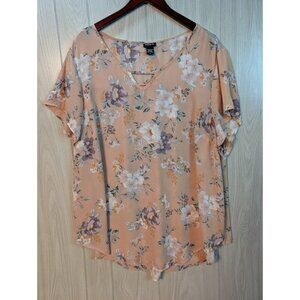 Torrid Shirt Women 4X Floral Flowy Keyhole Prairie Boho Country Cottage Career